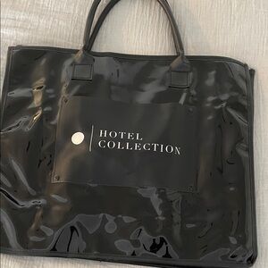 Hotel Collection Glossy Black Vinyl Shopper Tote